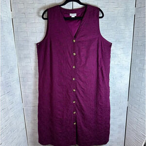 Purple Sleeveless Button-Down Dress